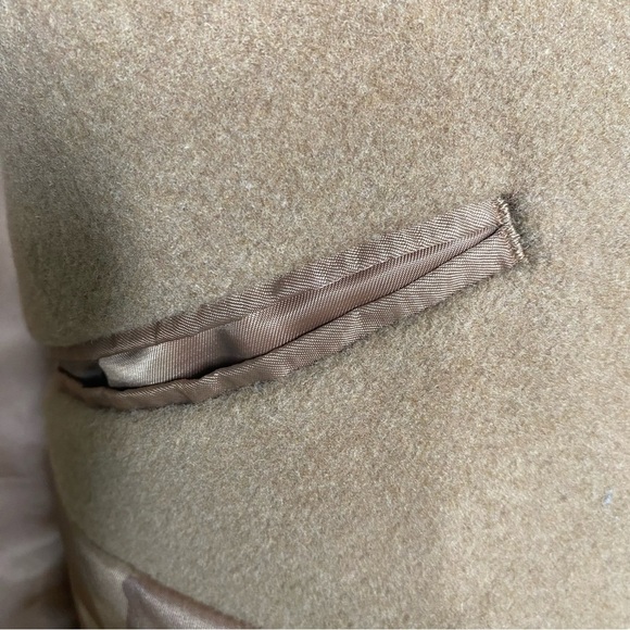 Calvin Klein Camel Wool Blend Overcoat Size 42L Slim Fit - Picture 10 of 16